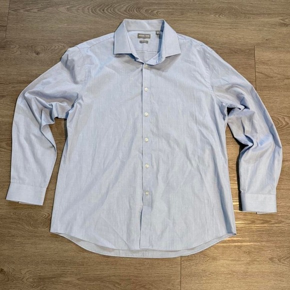 Michael Kors Other - Michael Kors Slim Fit Dress Shirt XL 17.5 34/35 Light Blue Textured Long Sleeve